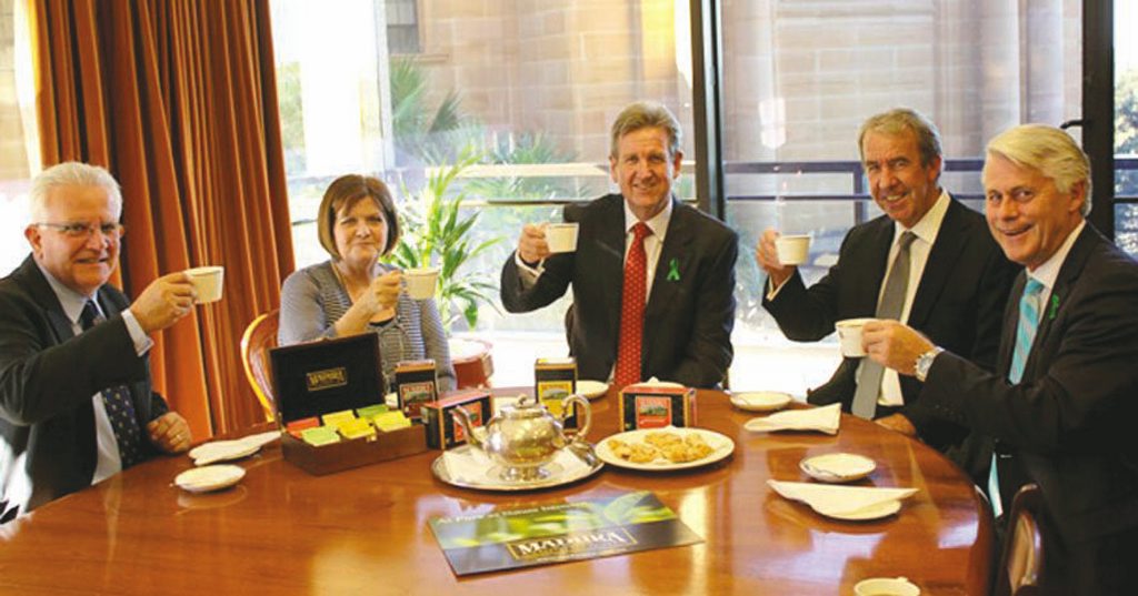 Premier Barry O'Farrell enjoying a cup of Madura Tea.